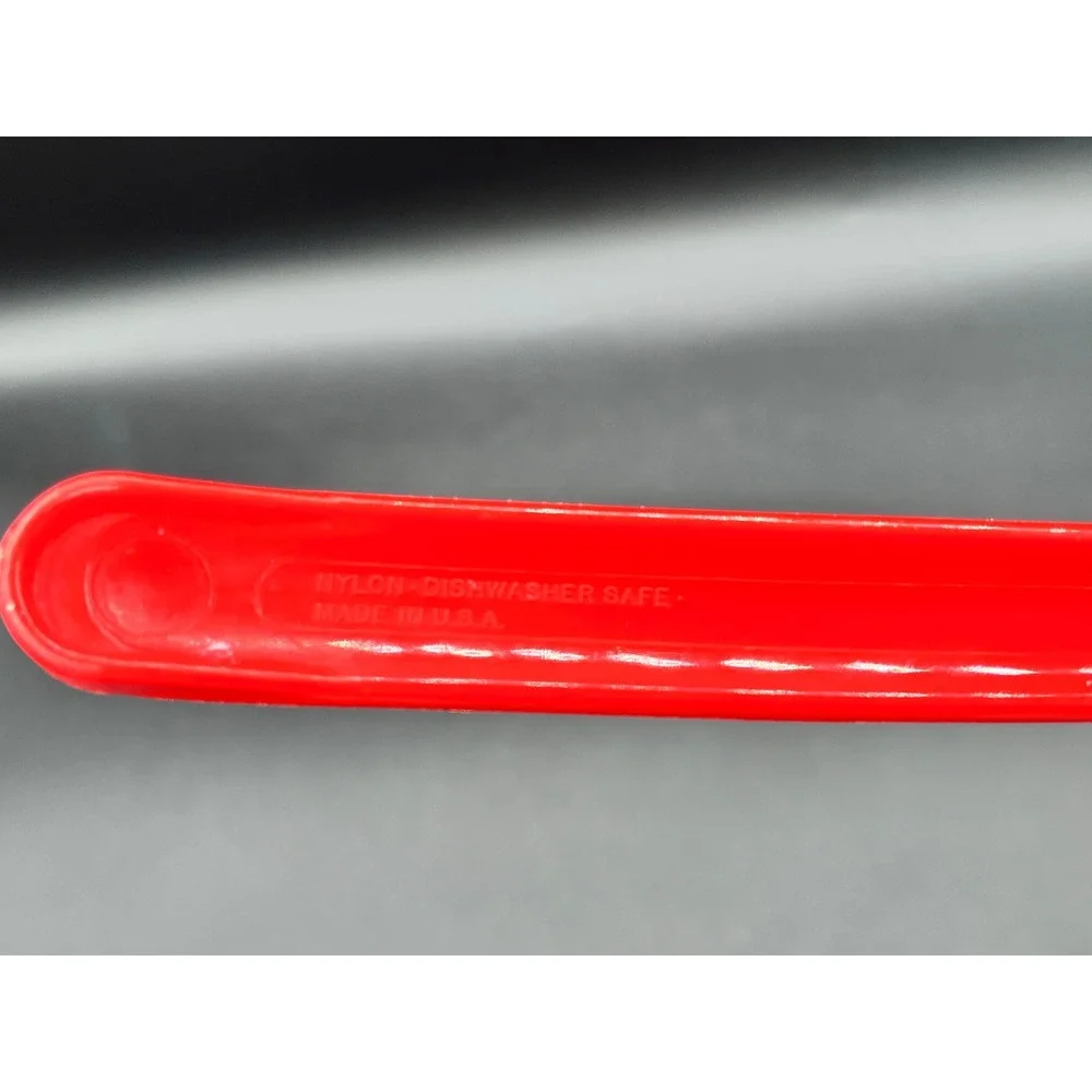 Vtg Red‎ Nylon Slotted Serving Spoon Made in USA Dishwasher Safe 12